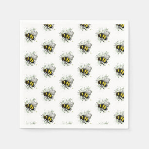 Vliegende hommel, vrijhand digitaal tekenen insect servet
