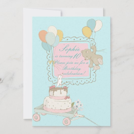 Vliegende hond en vogels - Kinderdagenuitnodiging Kaart (Voorkant)