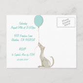 Vliegende hond en vogels - Kinderdagenuitnodiging Uitnodiging Briefkaart (Achterkant)