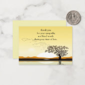 Vliegende hond op zonsondergang Dank je wel Notitiekaartje (Voorkant / Achterkant in situ)