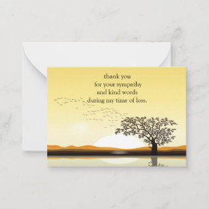 Vliegende hond op zonsondergang Dank je wel Notitiekaartje