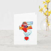  vliegende hond Valentijn Kaart (Gele Bloem)