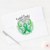 Vliegende hond van de tandheelkunde 3 ronde sticker (Envelop)