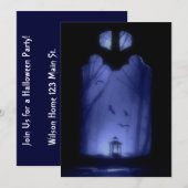 Vliegende hond van Eerie Blue Night | Halloween Kaart (Voorkant / Achterkant)