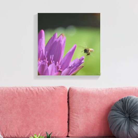 Vliegende honingbij canvas afdruk (Insitu (Woonkamer))