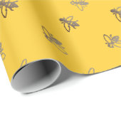  Vliegende Honingbijen Frans Provençaalse Geel Cadeaupapier (Rol Hoek)