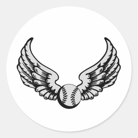 Vliegende honkbal (Ball) voor honkballiefhebbers Ronde Sticker (Voorkant)