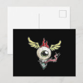 Vliegende honkbal met vleugels en duitse helm briefkaart (Voorkant / Achterkant)