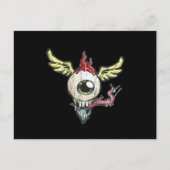 Vliegende honkbal met vleugels en duitse helm briefkaart (Voorkant)