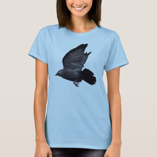 Vliegende Jackdaw, Crow-lover Design T-shirt (Voorkant)
