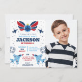 Vliegende Jet Verjaardag Jongen Vliegtuigen Leger  Kaart (Voorkant)