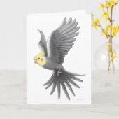 Vliegende Kaart Cockatiel (Gele Bloem)