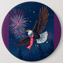 Vliegende Kale Adelaar met USA Vlag Sjaal & Vuurwe