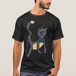 Vliegende kat in de ruimte astronaut t-shirt