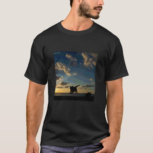 vliegende kat silhouet_001 t-shirt (Voorkant)