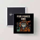vliegende katachtige-katachtige commandant vierkante button 5,1 cm (Voorkant /achterkant)