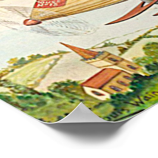 Vliegende katten door Louis Wain Poster (Hoek)