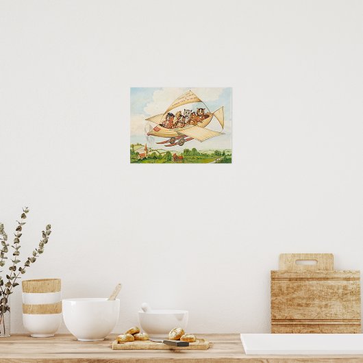 Vliegende katten door Louis Wain Poster (Keuken)