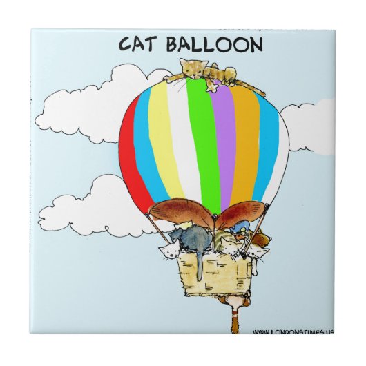 Vliegende Katten Grappige Tekentrickfiguren Tegeltje (Voorkant)