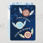 Vliegende kerst cookie engelen vakantie bakken feestdagenkaart (Voorkant / Achterkant)