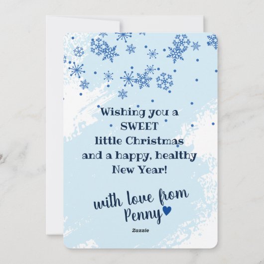 Vliegende kerst cookie engelen vakantie bakken feestdagenkaart (Achterkant)