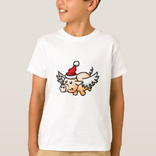 Vliegende Kerst Varken Jongens T-shirt