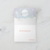 Vliegende kerstkerstkerstman en racehandjes feestdagen kaart (Binnen)