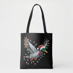 Vliegende Kerstman Eend Kerstverlichting Jachtseiz Tote Bag