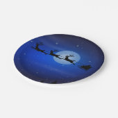 Vliegende Kerstman en zijn herders Papieren Bordje (Gekanteld)