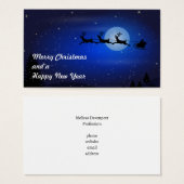 Vliegende kerstman en zijn rendier visitekaartjes (Voorkant /achterkant)