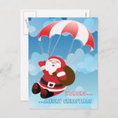 vliegende kerstman feestdagenkaart (Voorkant / Achterkant)