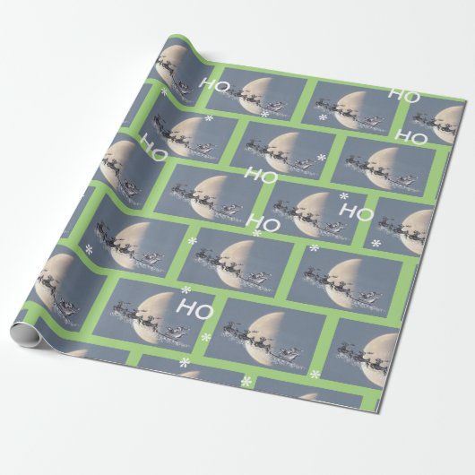 Vliegende Kerstman Kerst Inpakpapier (Uitgerold)