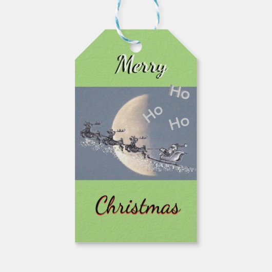 Vliegende Kerstman Kerstcadeautags Cadeaulabel (Achterkant)