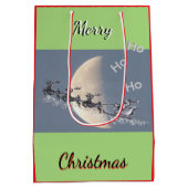 Vliegende Kerstman Kerstcadeautas Medium Cadeauzakje (Achterkant)