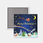 Vliegende kerstman met halve maan magneet (Voorkant / Achterkant)