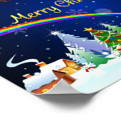 Vliegende kerstman met halve maan poster (Hoek)