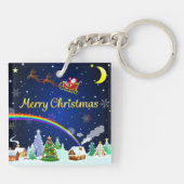 Vliegende kerstman met halve maan sleutelhanger (Achterkant)