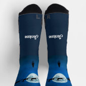 Vliegende Kerstman, rendier en volle maan Sokken (Top)