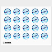 Vliegende kerstman ronde sticker (Vel)