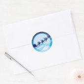 Vliegende kerstman ronde sticker (Envelop)