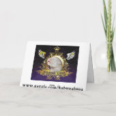 Vliegende kerstman Roodgestreepte renrenrendiervis Feestdagen Kaart (Achterkant)