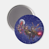 Vliegende kerstman Roodgestreepte renrenrendiervis Magneet (Voorkant / Achterkant)