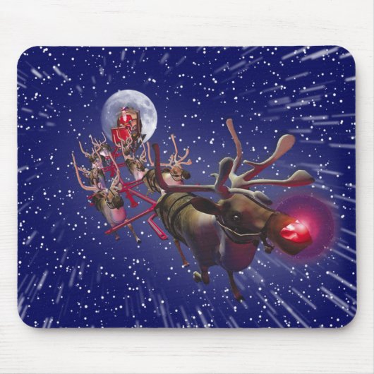 Vliegende kerstman Roodgestreepte renrenrendiervis Muismat (Voorkant)