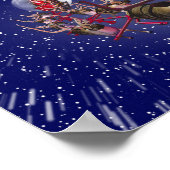 Vliegende kerstman Roodgestreepte renrenrendiervis Poster (Hoek)