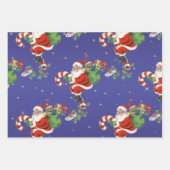  vliegende kerstman - Vrolijk kerstfeest Inpakpapier Vel (Voorkant 2)