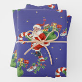  vliegende kerstman - Vrolijk kerstfeest Inpakpapier Vel (In situ)