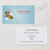 Vliegende kerstrenrendierster visitekaartje (Voorkant / Achterkant)