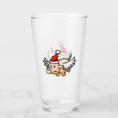 Vliegende kerstvarken Glass Tumbler (Achterkant)