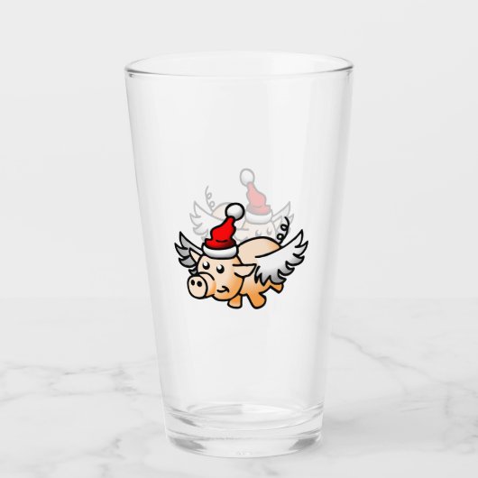 Vliegende kerstvarken Glass Tumbler (Voorkant)
