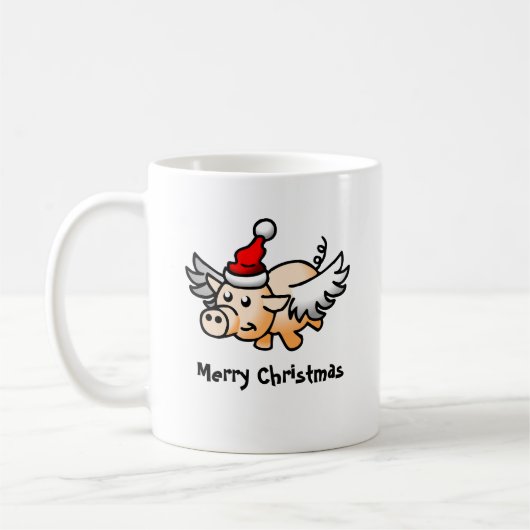 Vliegende Kerstvarken Klassieke Mok (Links)